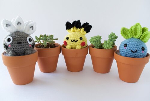 Sprouting Oddish Plant Crochet plant